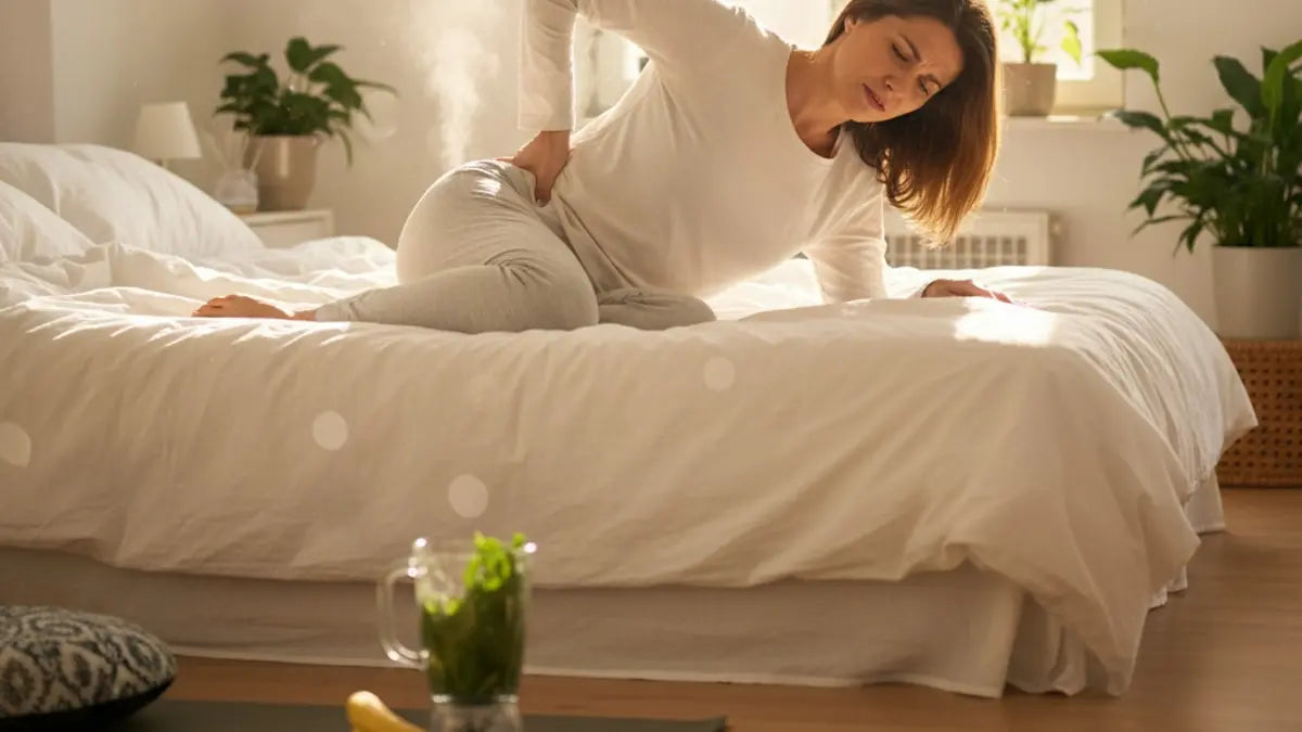 Blog Post: cant sleep because of back pain - Professional illustration