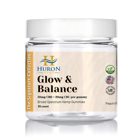 Huron Hempâ„¢ Signature Collection - Glow & Balance Broad Spectrum CBD : CBC Gummies My Store