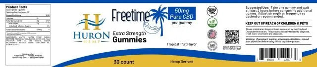 Huron Hemp™ Time Collection - Freetime 50mg Pure CBD Gummies My Store