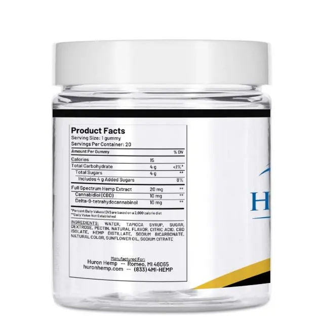 Huron Hemp™ Time Collection - Partytime 10mg CBD : 10mg Delta-9 THC Full Spectrum Gummies My Store