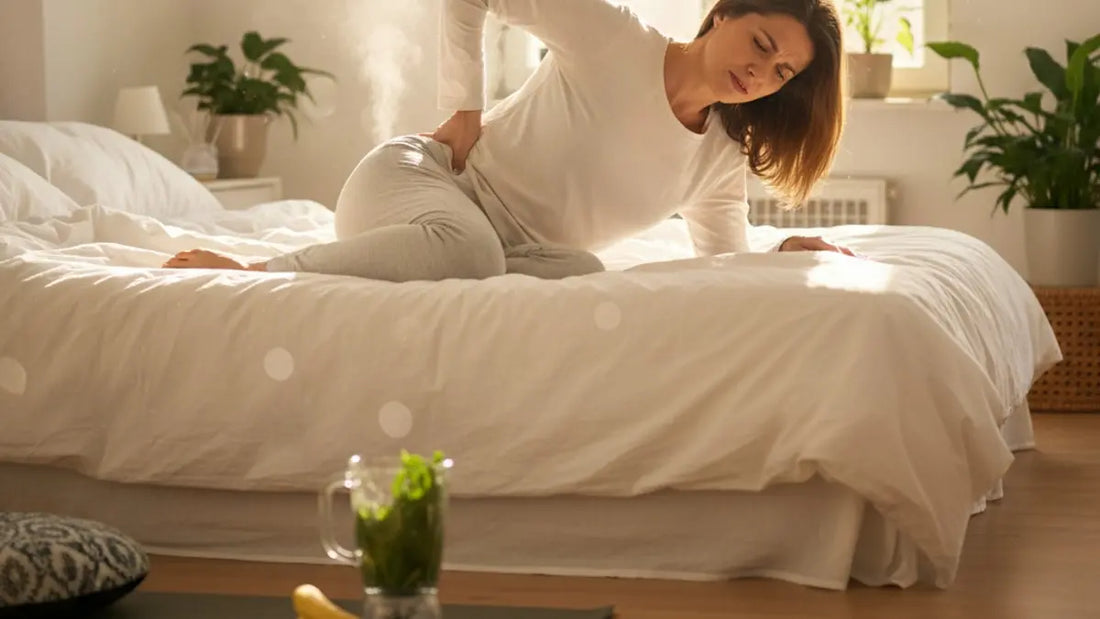 Blog Post: cant sleep because of back pain - Professional illustration