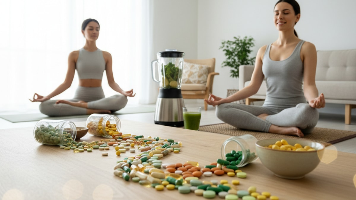 Blog Post: are vitamins and supplements the same thing - Professional illustration