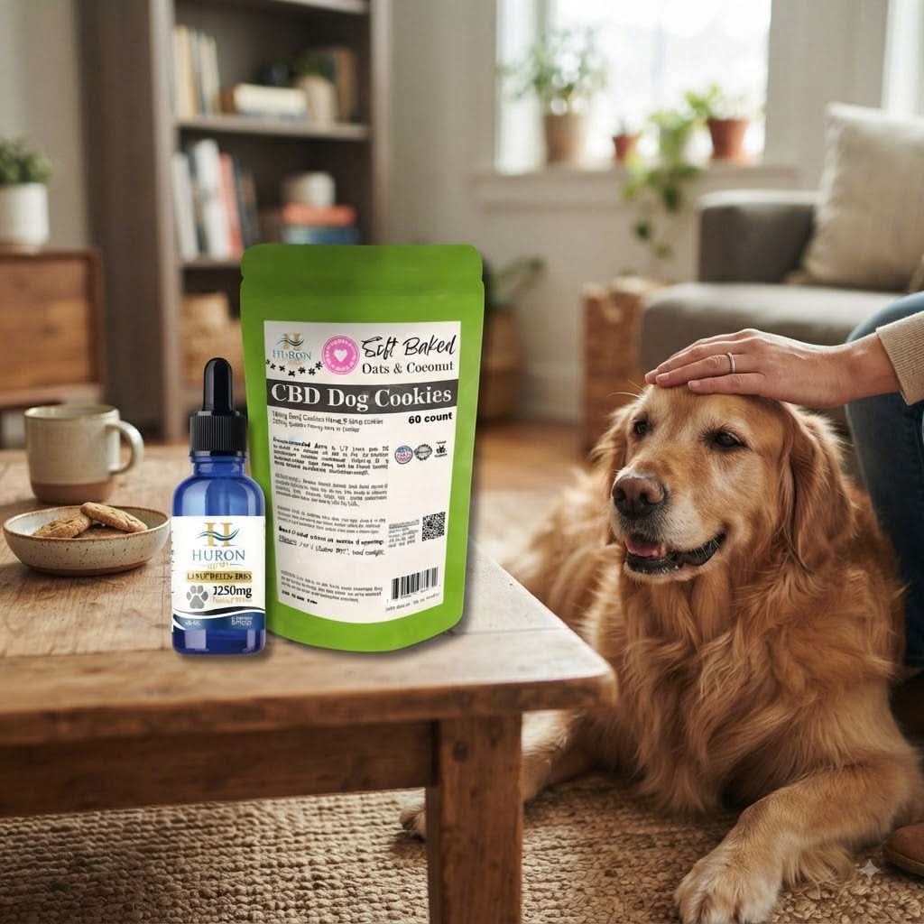 Huron Hemp™ CBD Oil Tincture & CBD Treat Bundle for Dogs - Large Breeds 65+ lbs.