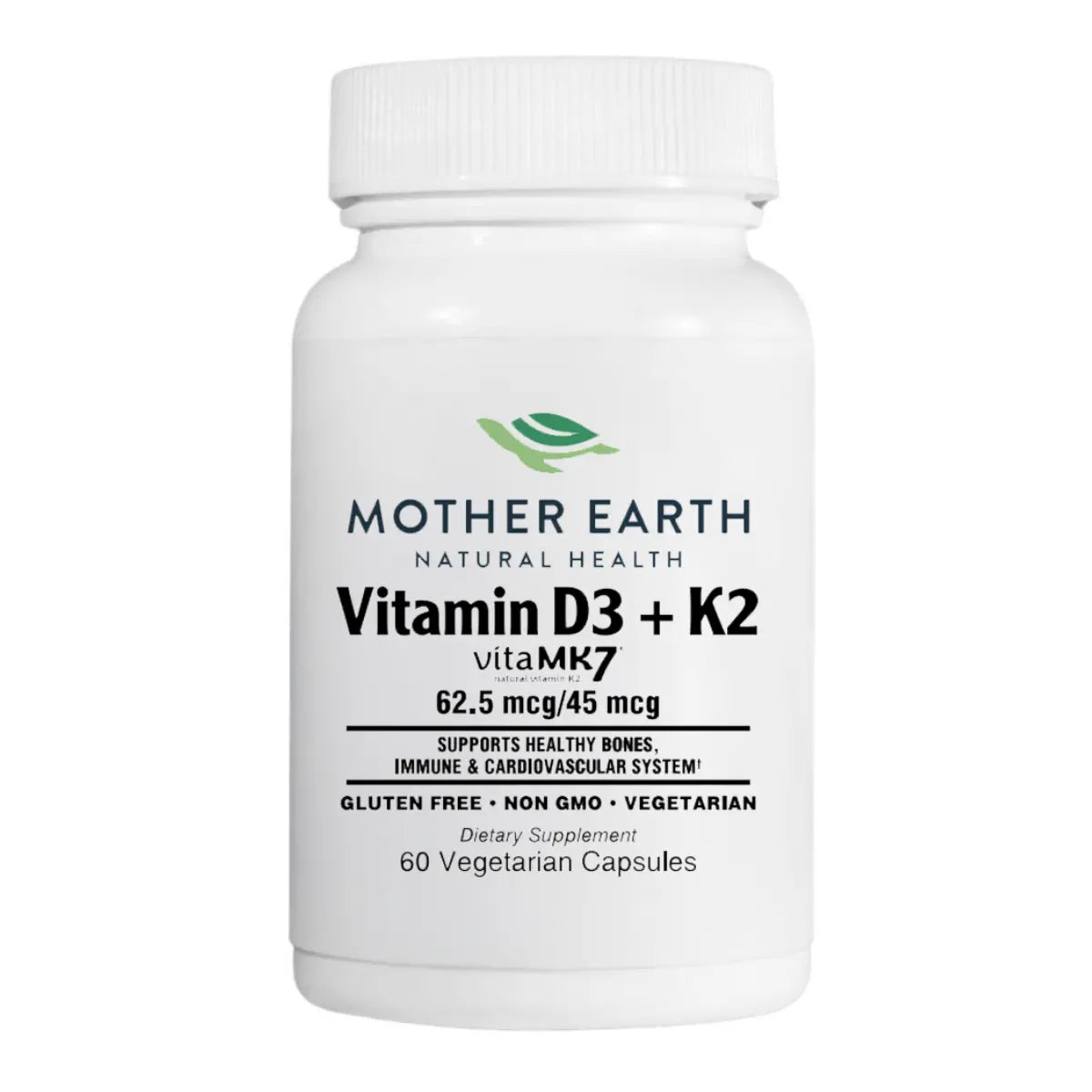 Mother Earth Supplements – Vitamin D3+K2 62.5mcg/45mcg 60ct Mother Earth Natural Health