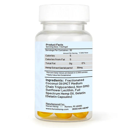 Huron Hemp™ Full Spectrum - Softgels Mother Earth Natural Health