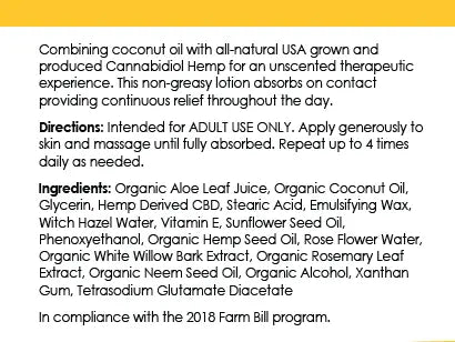 Huron Hemp™ Hand & Body Unscented CBD Cream - Athletic Strength - 4oz My Store