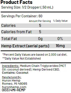 Huron Hemp™ Private Reserve - Full Spectrum CBD Oil - 750mg Strength - Peppermint Mother Earth Natural Health