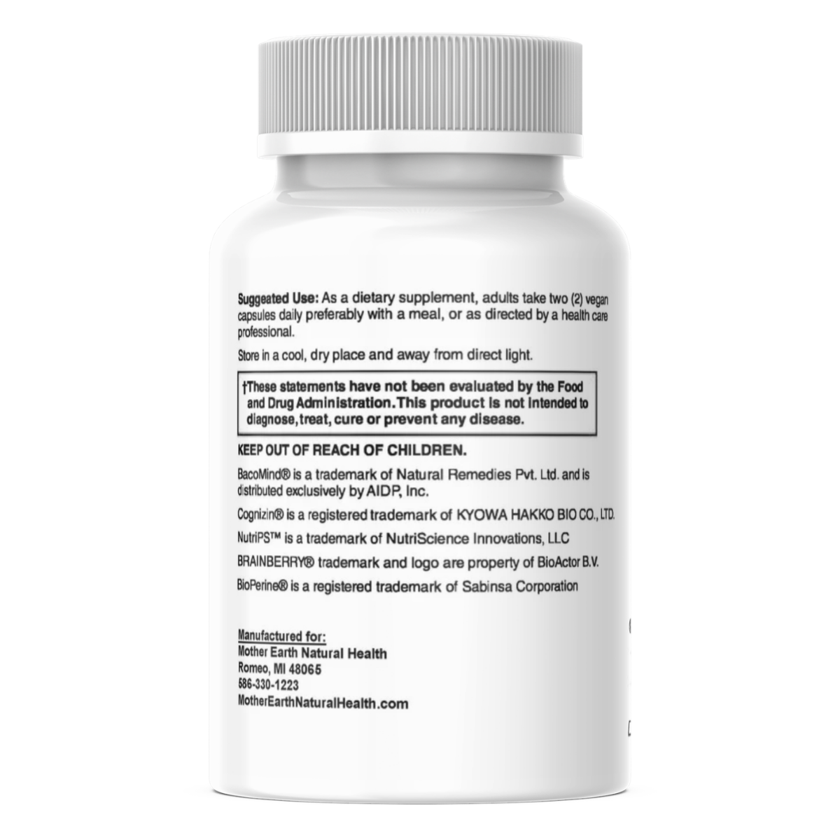 Mother Earth Supplements Advanced Brain Support 30ct