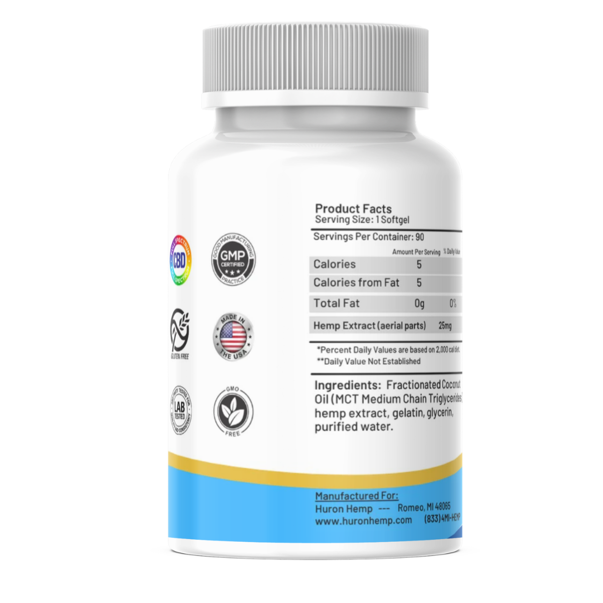 Huron Hemp™ 25mg Full Spectrum - Softgels 90ct
