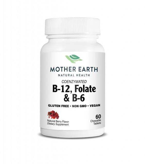 Mother Earth Supplements Coenzymated B-12, Folate & B-6 - Chewable Tablets My Store