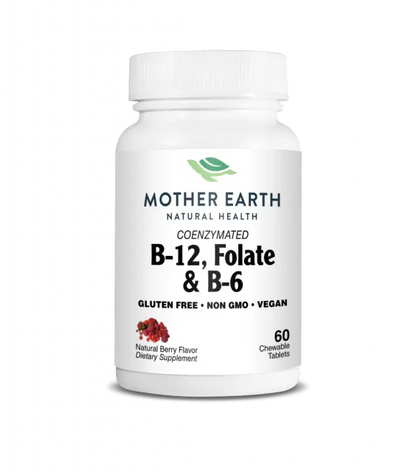 Mother Earth Supplements Coenzymated B-12, Folate & B-6 - Chewable Tablets My Store