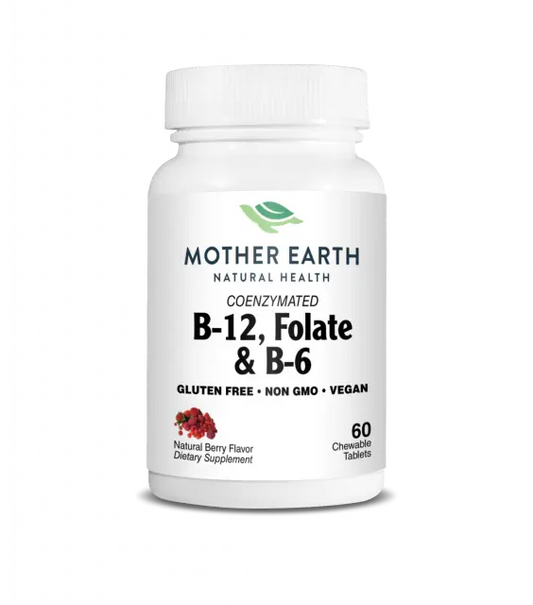 Mother Earth Supplements Coenzymated B-12, Folate & B-6 - Chewable Tablets My Store