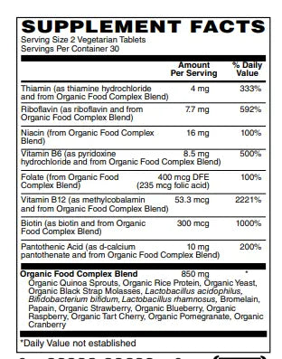 Mother Earth Supplements Organic Whole Food B-Complex - Tablets My Store