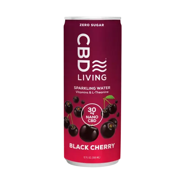 CBD Living Sparkling Water - Black Cherry My Store