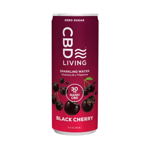 CBD Living Sparkling Water - Black Cherry My Store