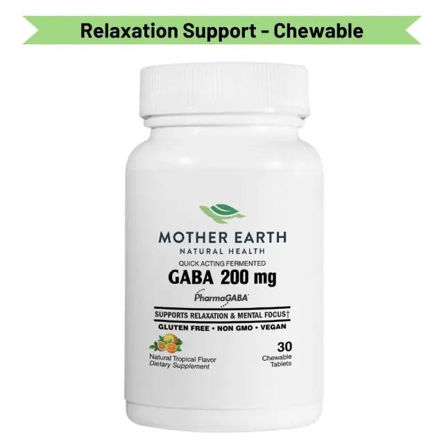 Mother Earth Supplements Gaba 200mg - Chewable Tablets My Store