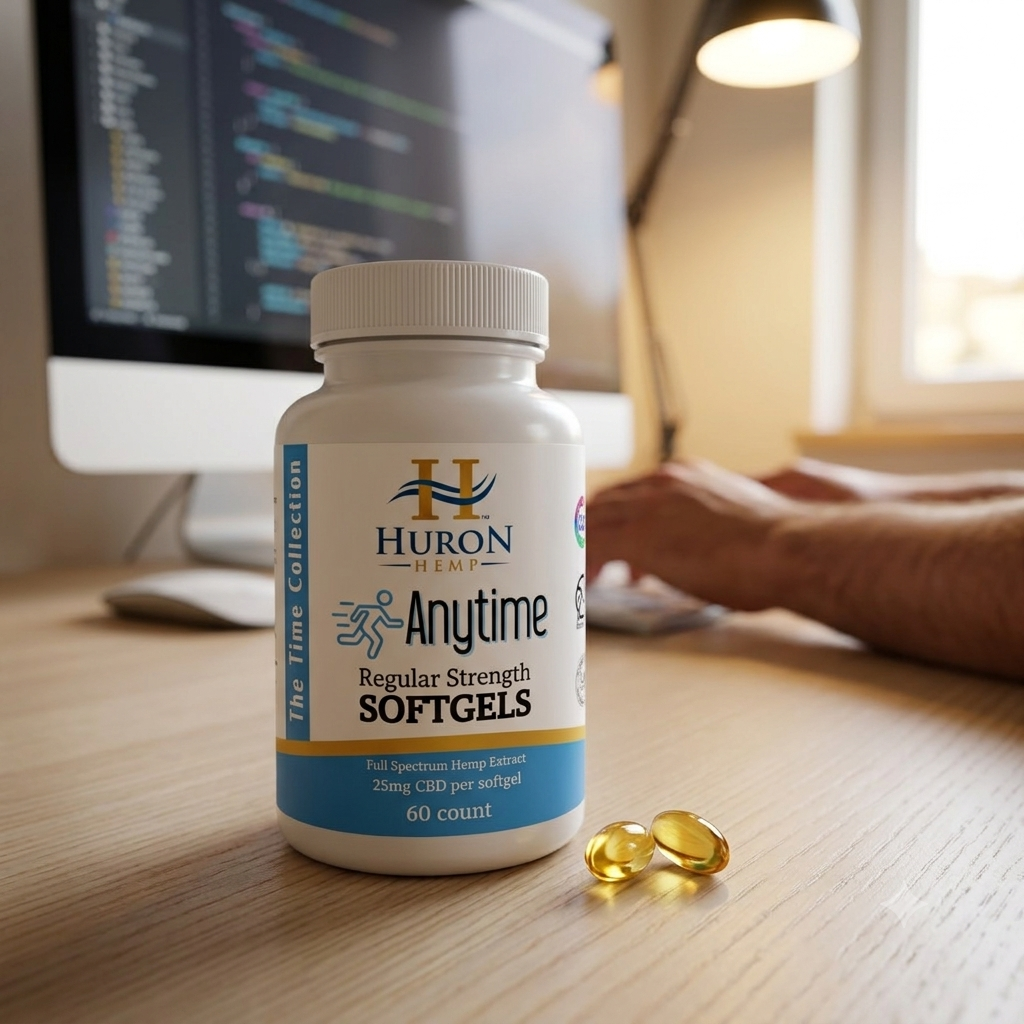Huron Hemp Regular Strength Anytime Softgels - 25mg FSO 60ct