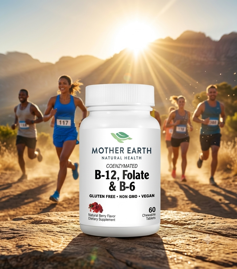 Mother Earth Supplements Coenzymated B-12, Folate & B-6 - Chewable Tablets