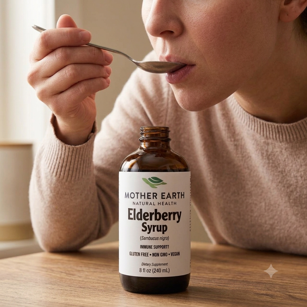 Mother Earth Supplements Elderberry Syrup - Liquid 8oz
