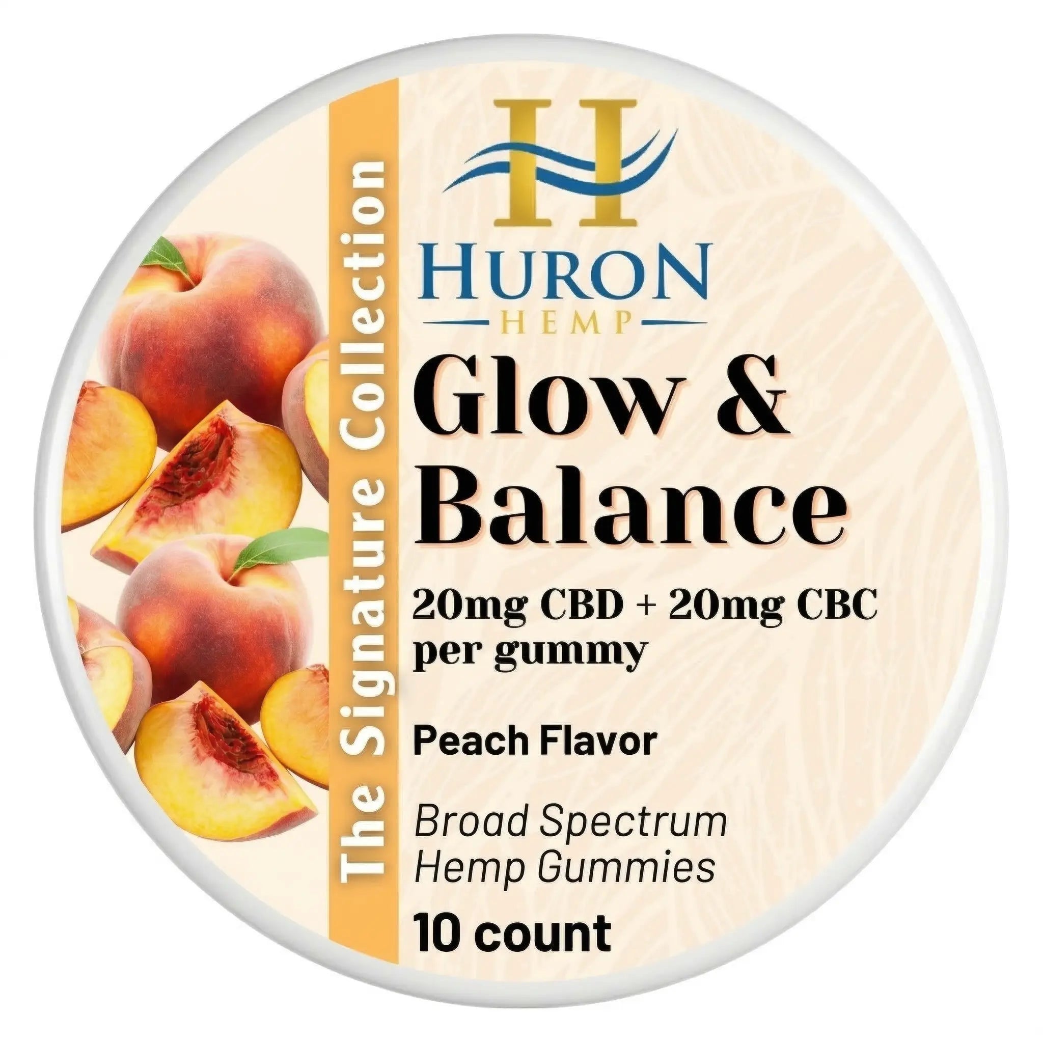 Huron Hemp™ Signature Collection - Glow & Balance Broad Spectrum CBD : CBC Gummies 10ct