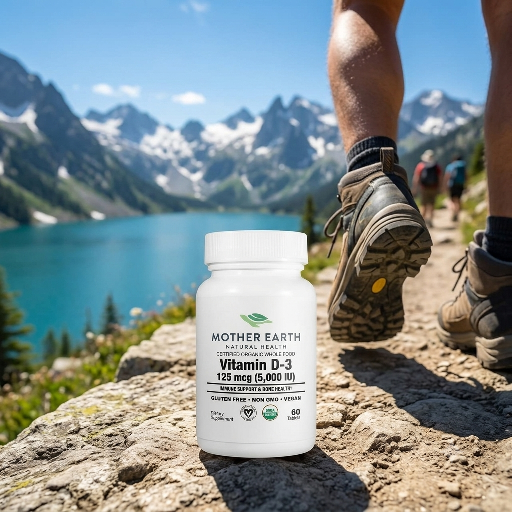 Mother Earth Supplements Organic Whole Food Vitamin D3 125mcg, 5000iu - Tablets