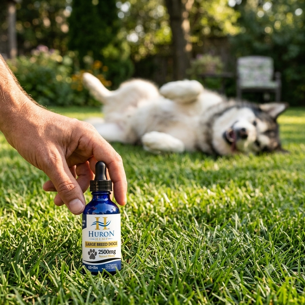 Huron Hemp™ Full Spectrum CBD Oil Tincture for Dogs - Large Breeds 65+ lbs. Value Size