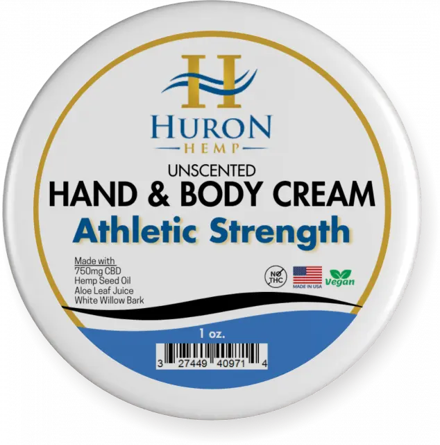 Huron Hemp™ Hand & Body Unscented CBD Cream - Athletic Strength - 1oz My Store