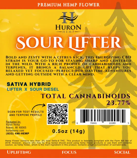 Huron Hemp™ Sativa CBD Flower - Sour Lifter My Store