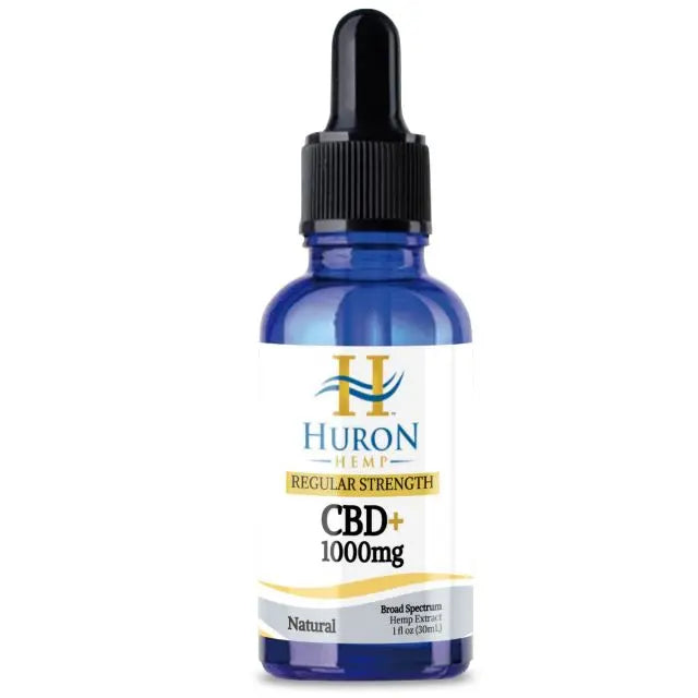 Huron Hemp™ Broad Spectrum Regular Strength 1000mg CBD Oil - Natural My Store