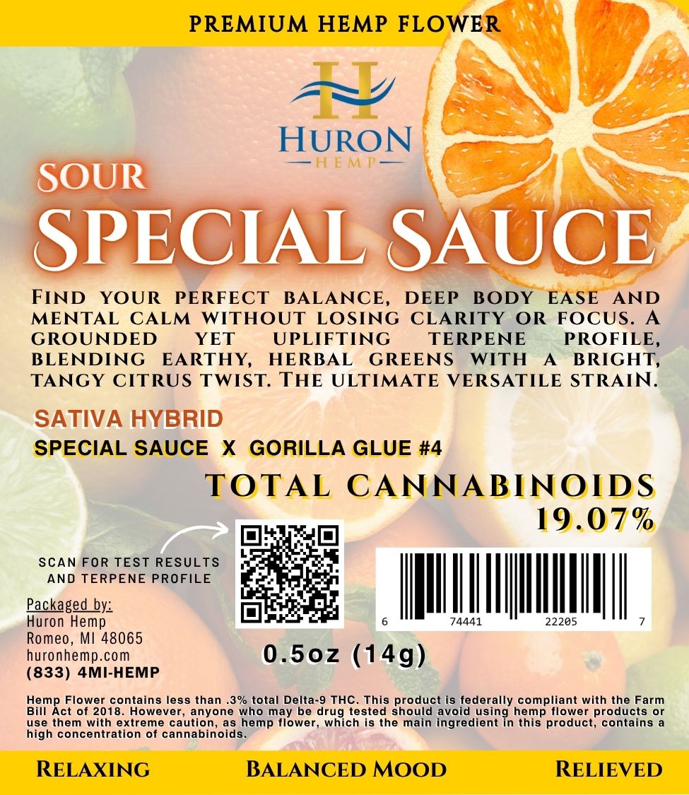 Huron Hemp™ - CBD Flower - Sativa - Sour Special Sauce - 14g