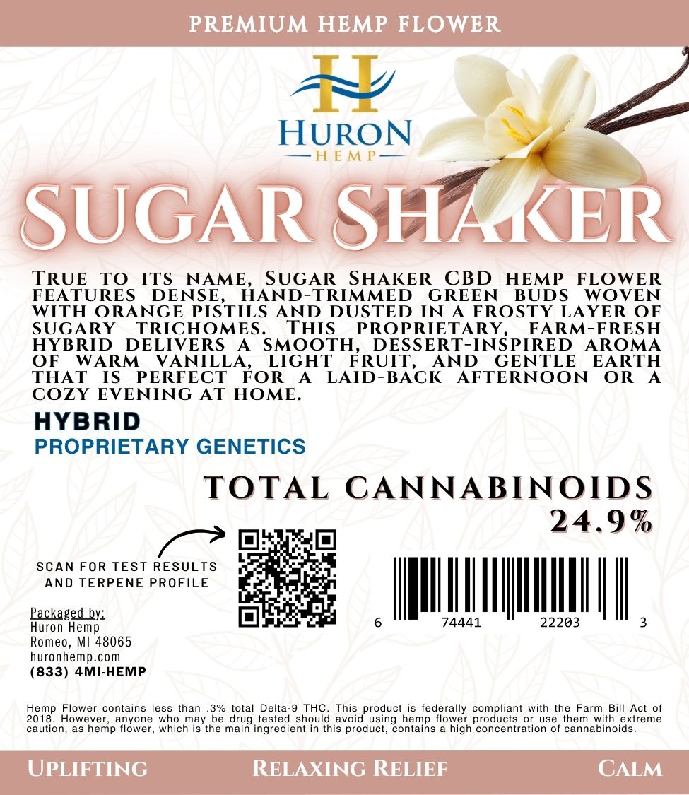 Huron Hemp™ - CBD Flower - Indica - Sugar Shaker - 14g