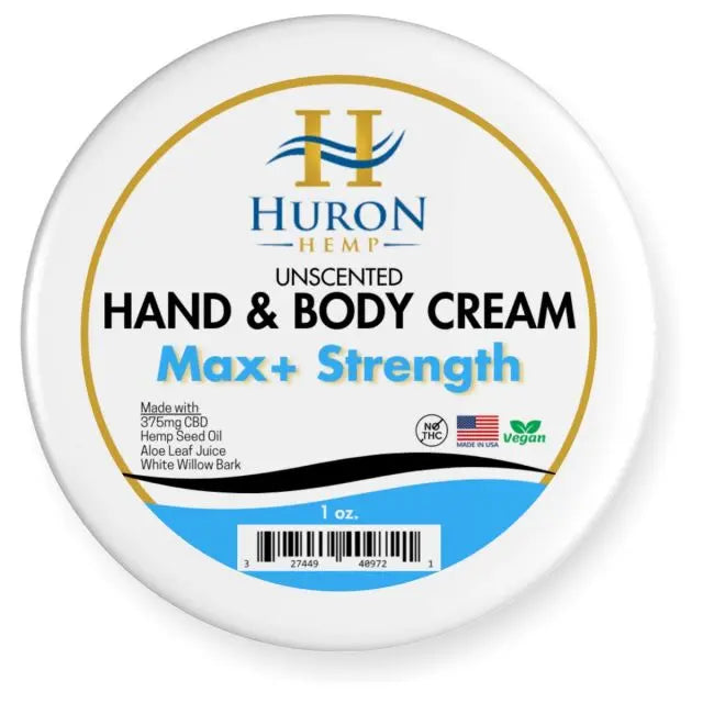 Huron Hemp™ Hand & Body Unscented CBD Cream - Max+ Strength - 1oz My Store