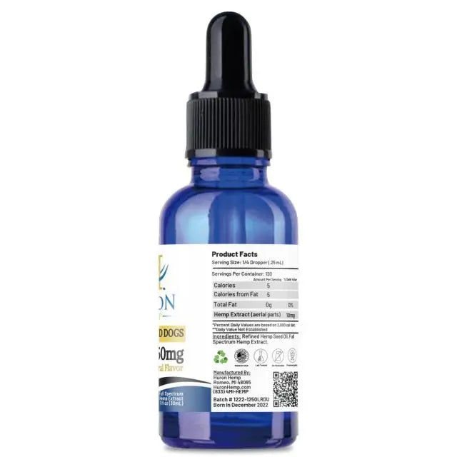 Huron Hemp™ Full Spectrum CBD Oil Tincture for Dogs - Large Breeds 65+ lbs. My Store
