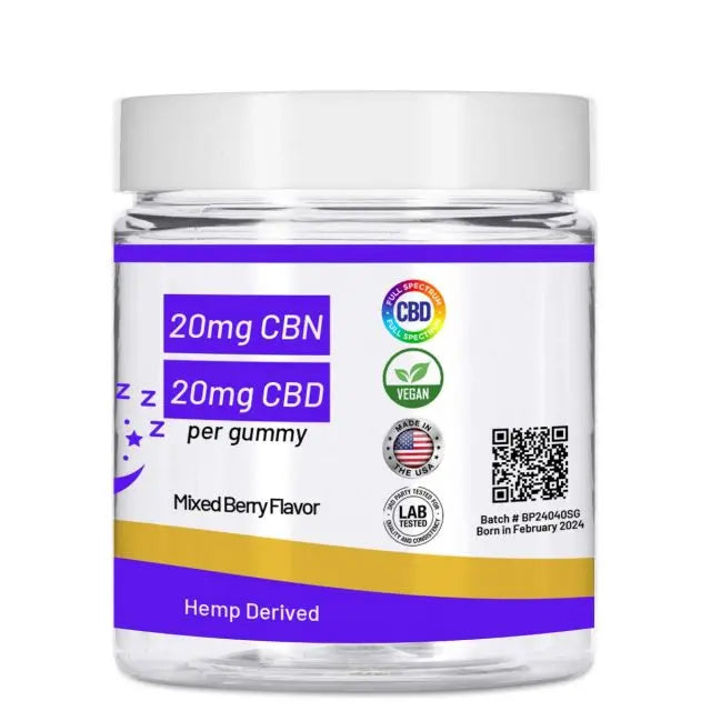 Huron Hemp™ Time Collection - Nighttime 20mg CBD : 20mg CBN Full Spectrum Gummies My Store