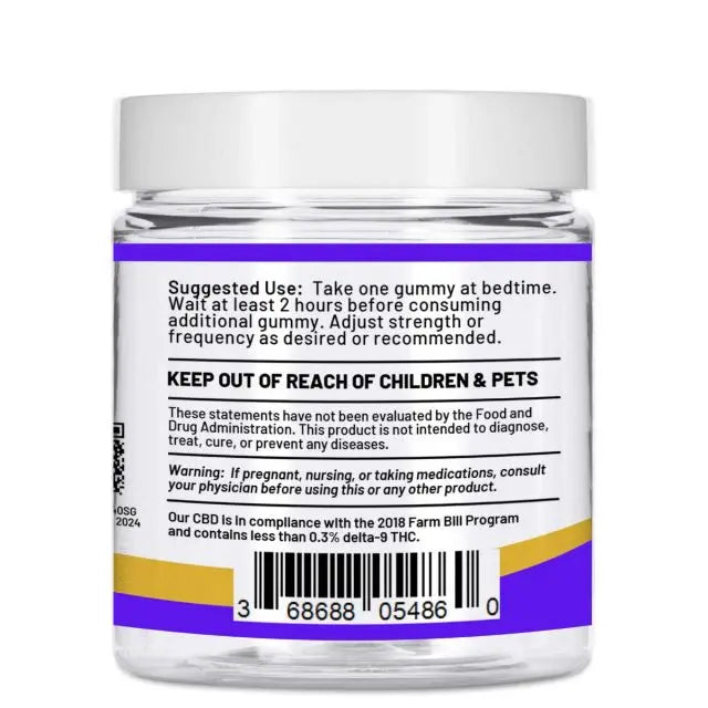 Huron Hemp™ Time Collection - Nighttime 20mg CBD : 20mg CBN Full Spectrum Gummies My Store