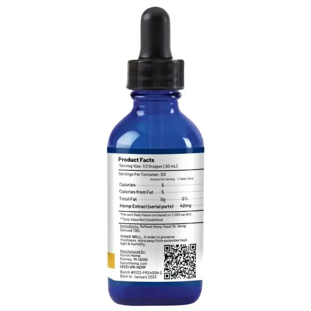 Huron Hemp™ Private Reserve - Full Spectrum CBD Oil - 4800mg Strength - Natural Flavor - Value Size My Store