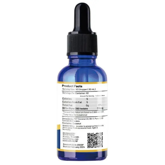 Huron Hemp™ Pure CBD Oil - 2000mg Strength My Store