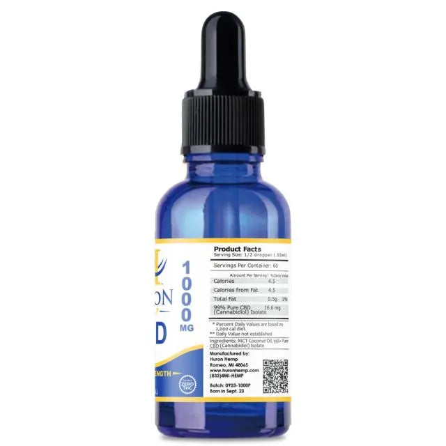 Huron Hemp™ Pure CBD Oil - 1000mg Strength My Store
