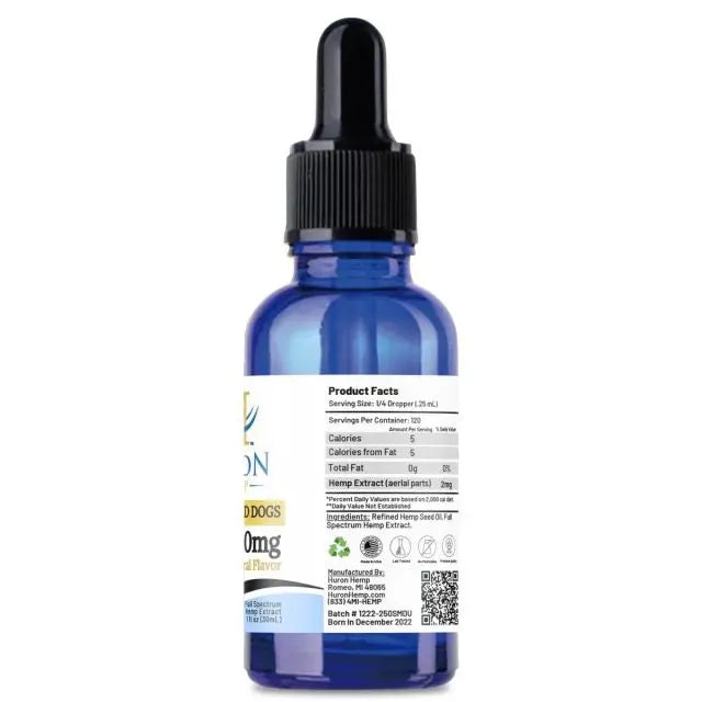 Huron Hemp™ Full Spectrum CBD Oil Tincture for Dogs - Small Breeds Under 25 lbs. My Store