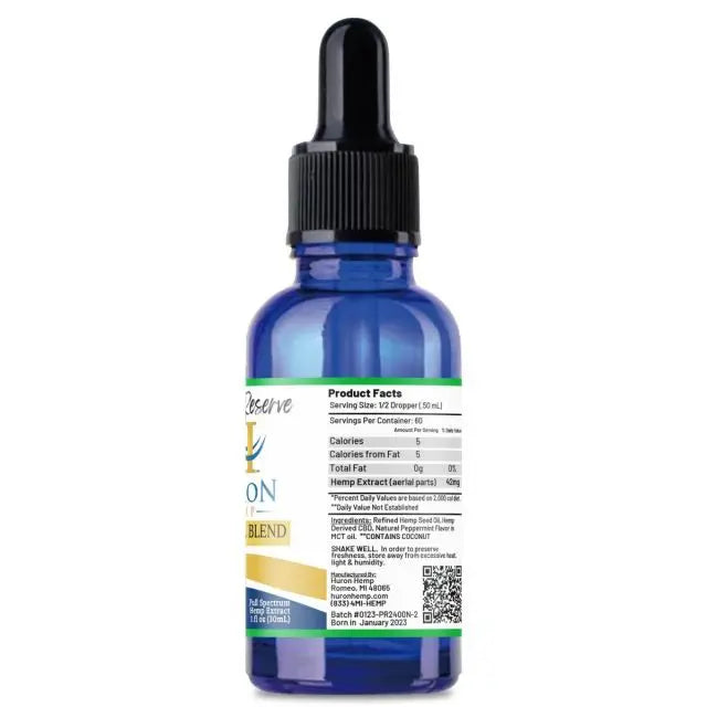 Huron Hemp™ Private Reserve - Full Spectrum CBD Oil 2400mg Strength - Peppermint Mother Earth Natural Health