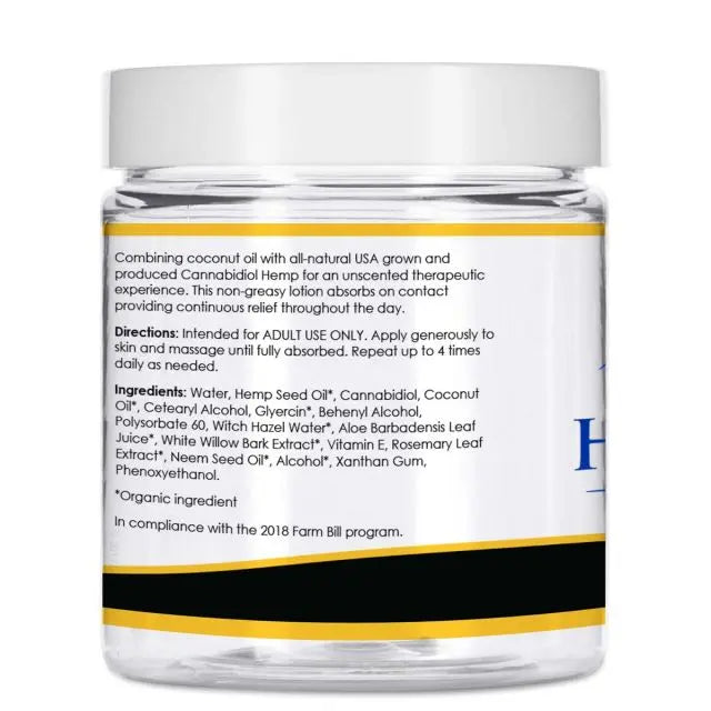 Huron Hemp™ Hand & Body Unscented CBD Cream - Athletic Strength - 4oz My Store