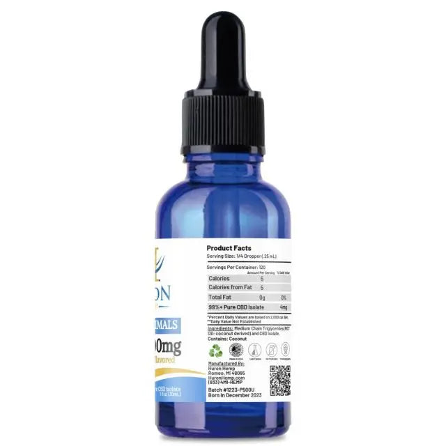 Huron Hemp™ Pure CBD Oil for Small Animals - 500mg Strength My Store