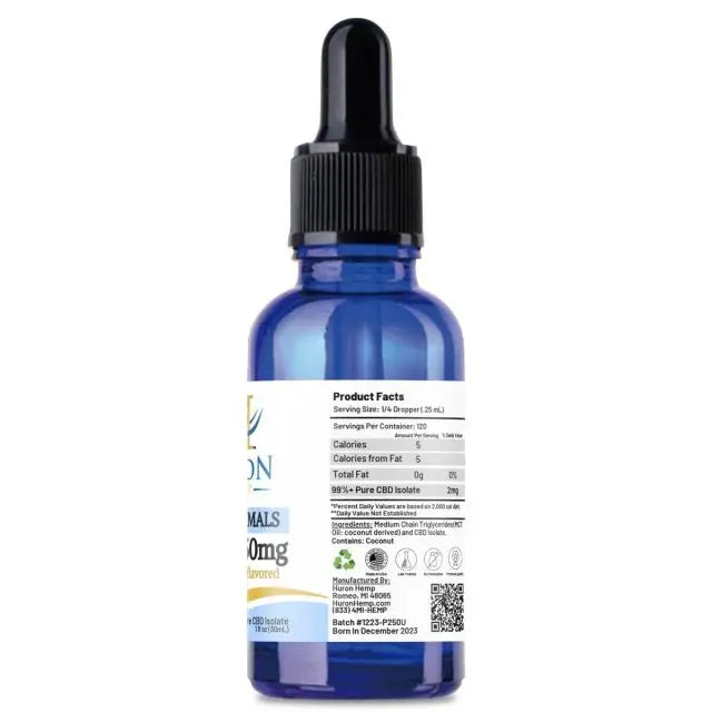 Huron Hemp™ Pure CBD Oil for Tiny Animals - 250mg Strength My Store