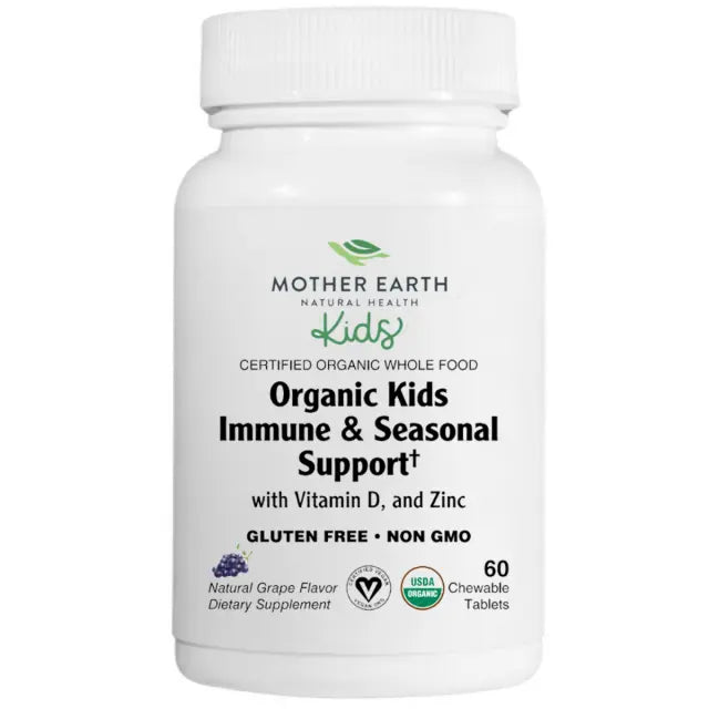 Mother Earth KIDS Organic Kids Immune & Allergy Support - Chewable Grape Tablets My Store