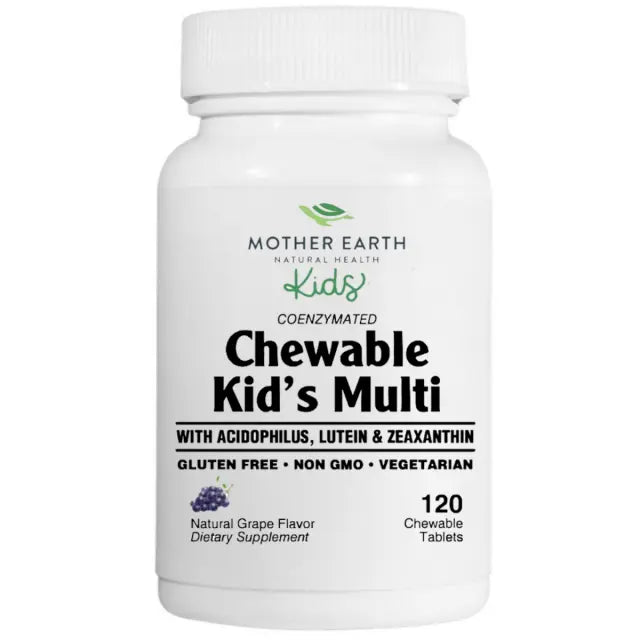 Mother Earth KIDS Kid's Multi with Acidophilus- Chewable Grape Tablets My Store