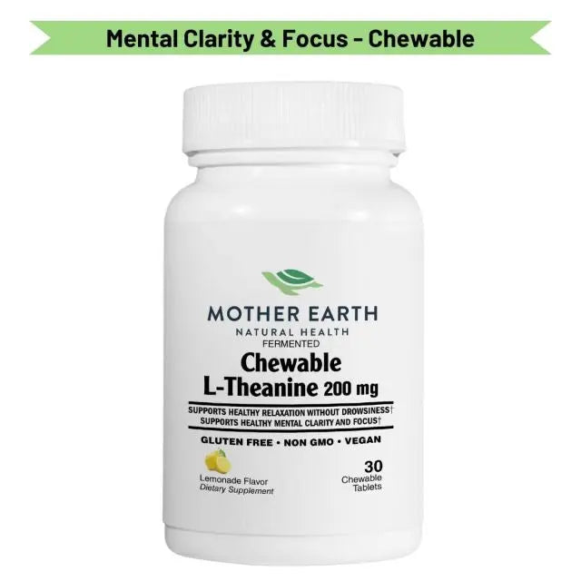 Mother Earth Supplements L-Theanine 200mg - Chewable Tablets My Store