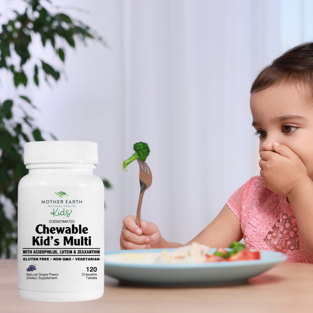 Mother Earth KIDS Kid's Multi with Acidophilus- Chewable Grape Tablets