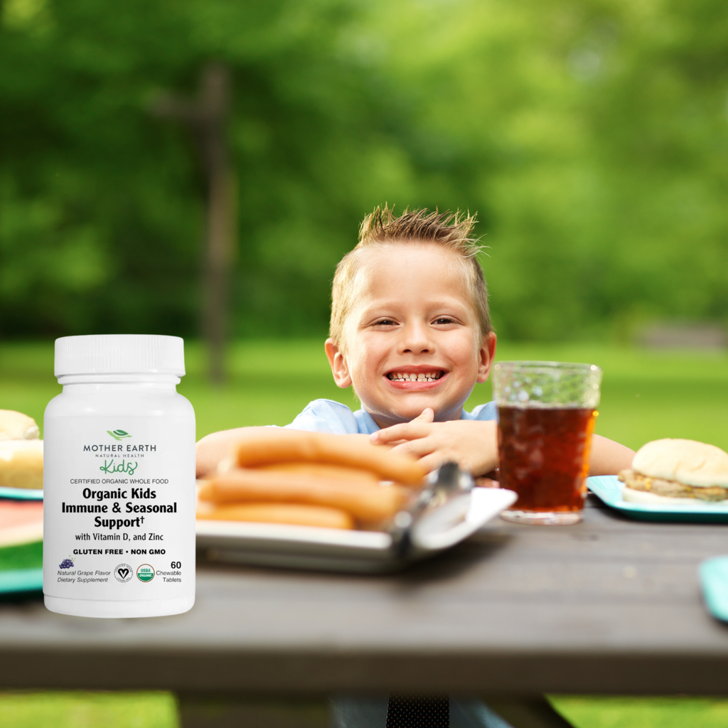 Mother Earth KIDS Organic Kids Immune & Allergy Support - Chewable Grape Tablets