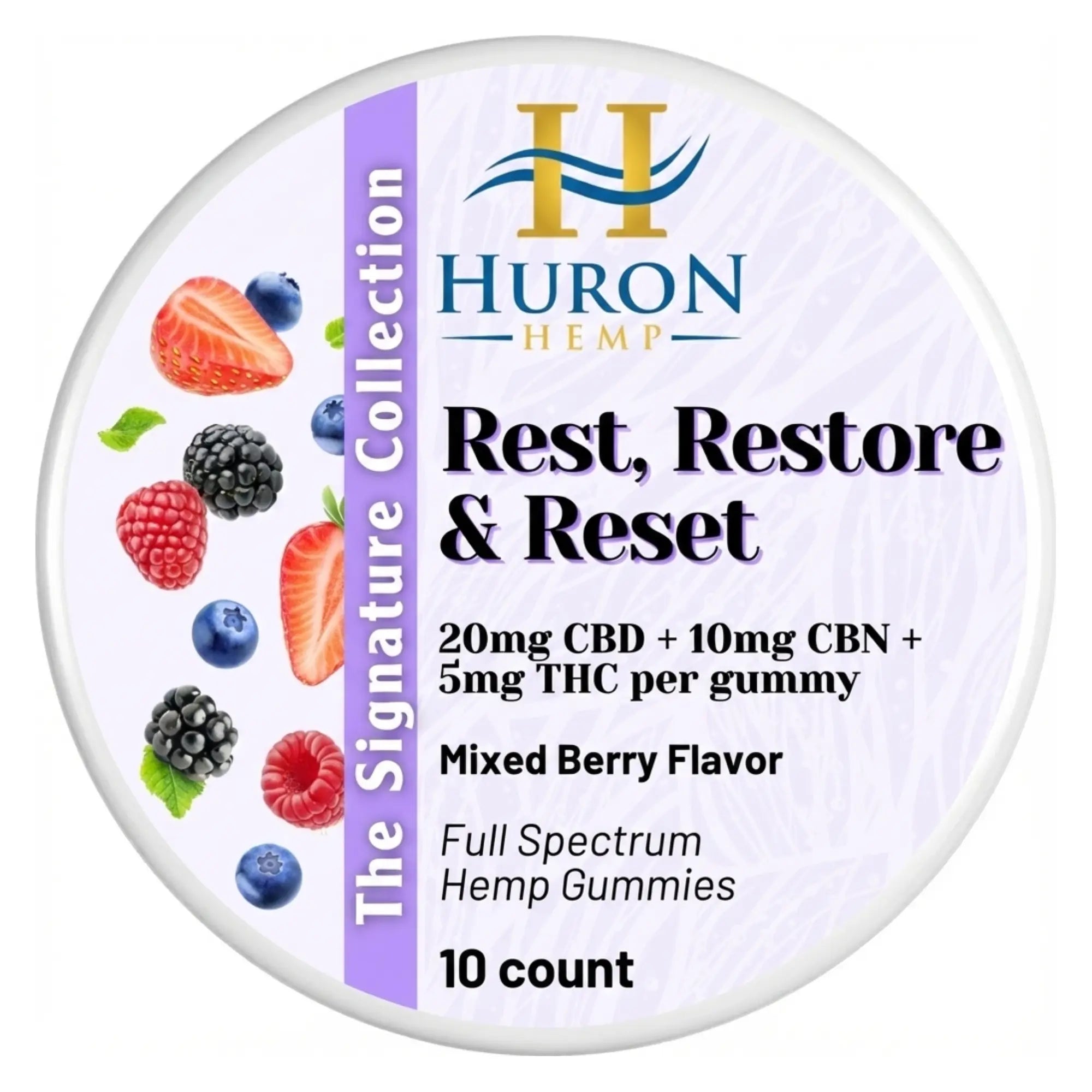 Huron Hemp™ Signature Collection - Rest, Restore & Reset - 4:2:1 Full Spectrum Gummies 10 Count