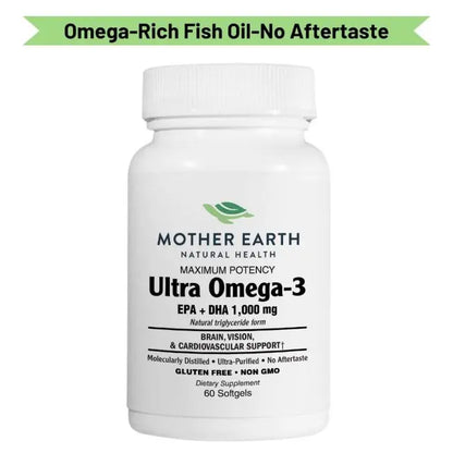 Mother Earth Supplements Ultra Omega Fish Oil - EPA + DHA  - Softgels My Store